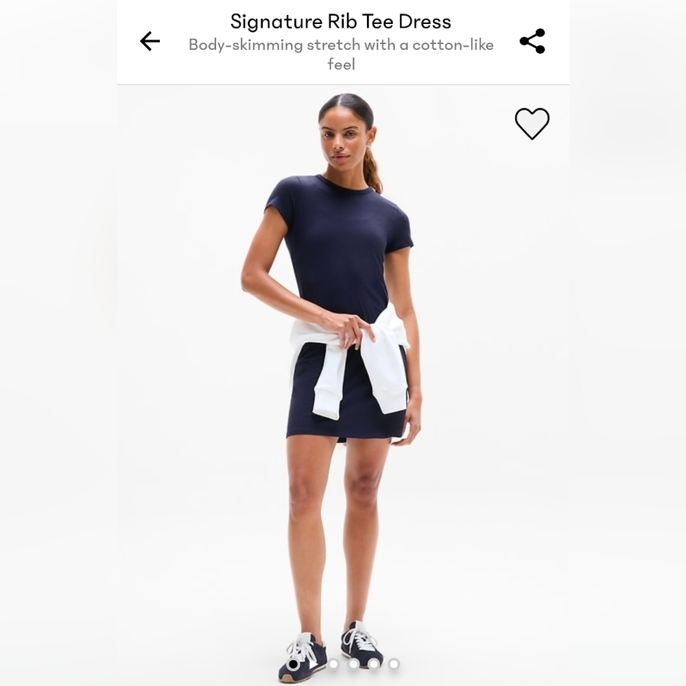 Athleta Navy Signature  Rib Tee Dress-szSm